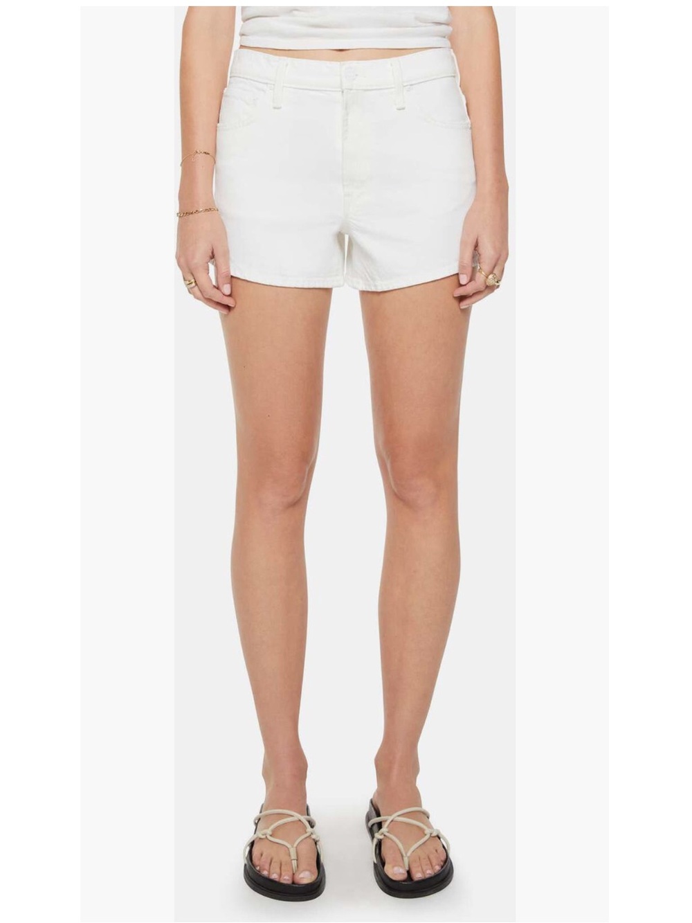 MOTHER The Dodger Denim Shorts in Picket Fence New!